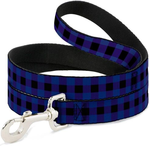 Dog Leash Buffalo Plaid Black Blue 6 Feet Long 1.0 Inch Wide in Kuwait