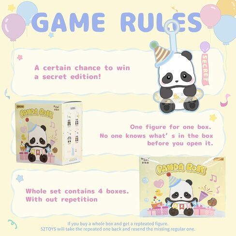 52TOYS Panda Roll Party Series Blind Box Stuffed Animal Plush Toy with Soft and Adorable Design, 1PC Perfect for Cuddling, Display, and Unique Posing, Ideal Gift for Panda Enthusiasts in Saudi Arabia