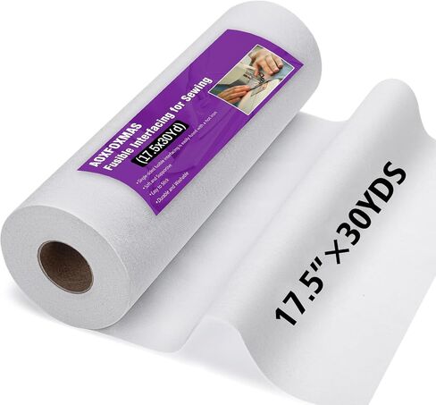 White Heavy Weight Iron-On Non-Woven Fusible Interfacing 17.5" x 30yd in Kuwait