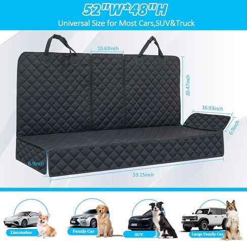 Ataqus Dog Car Seat Covers，100% Waterproof Pet Seat Cover，Scratch Proof, Heavy Duty and Nonslip Pet Bench Seat Cover,Capable for Cars, Trucks & SUVs in Kuwait