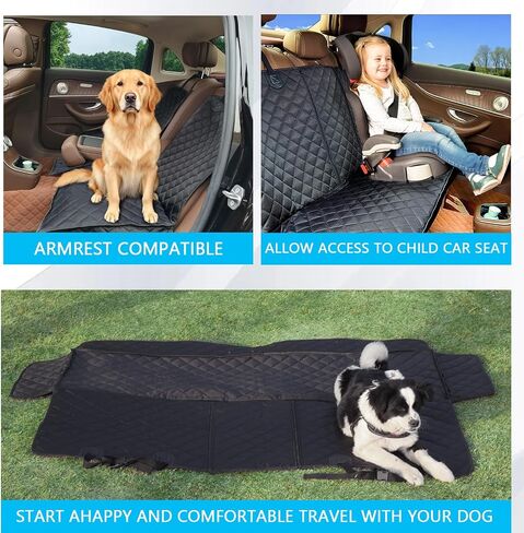Ataqus Dog Car Seat Covers，100% Waterproof Pet Seat Cover，Scratch Proof, Heavy Duty and Nonslip Pet Bench Seat Cover,Capable for Cars, Trucks & SUVs in Kuwait