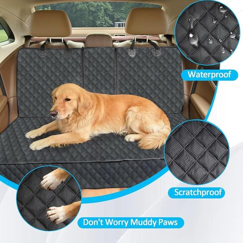 Ataqus Dog Car Seat Covers，100% Waterproof Pet Seat Cover，Scratch Proof, Heavy Duty and Nonslip Pet Bench Seat Cover,Capable for Cars, Trucks & SUVs in Kuwait