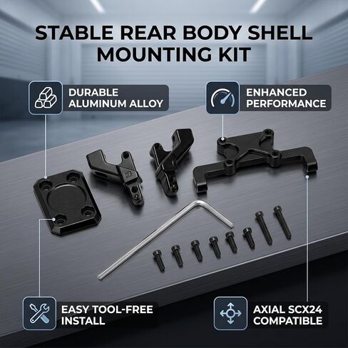 حامل هيكل خلفي RC، طقم تركيب هيكل خلفي من الألومنيوم RC ملحقات مقياس السيارة لـ AXIAL SCX24 AXI00002 1/24 RC أجزاء ترقية السيارة (أحمر) in Kuwait
