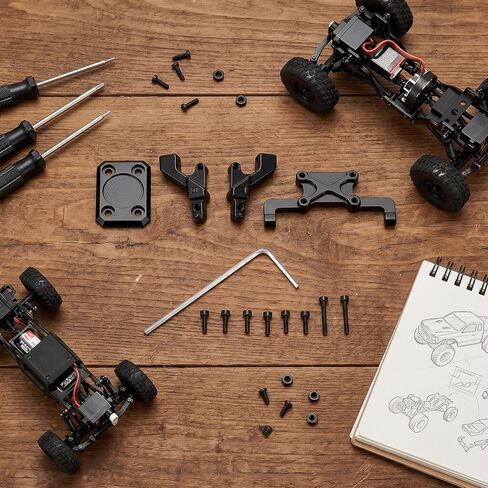 حامل هيكل خلفي RC، طقم تركيب هيكل خلفي من الألومنيوم RC ملحقات مقياس السيارة لـ AXIAL SCX24 AXI00002 1/24 RC أجزاء ترقية السيارة (أحمر) in Kuwait