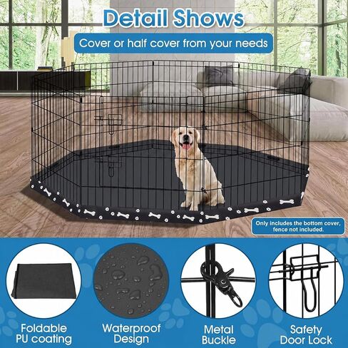 Dog Playpen Bottom Pad Cover, 600D Waterproof Oxford for 8 Panel 24 in Pens in Kuwait