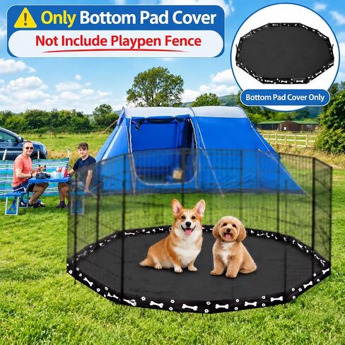 Dog Playpen Bottom Pad Cover, 600D Waterproof Oxford for 8 Panel 24 in Pens in Kuwait