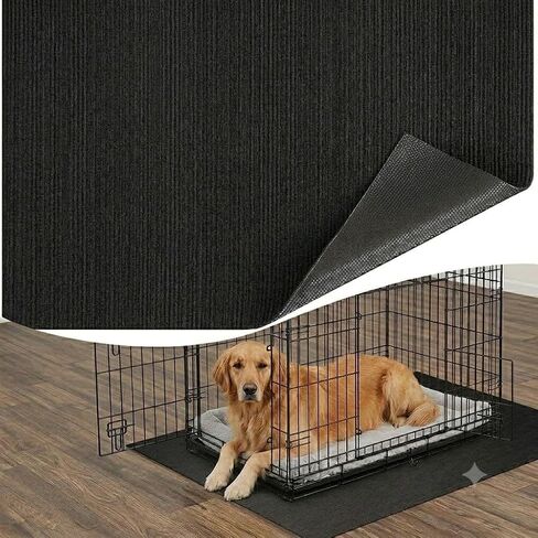 Dog Crate Mat, 24 in x 36 in Dog Playpen Mat Under Crate Floor Protector, Rubber Kennel Mat Extra Large Liner for Under Dog Crate Cages, Absorbent Urine (24" W x 36" L) in Kuwait
