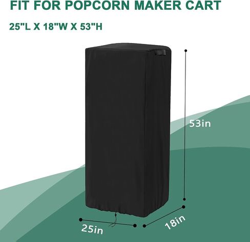 Popcorn Cart Cover,Colewin Weatherproof 420D Popcorn Machine Cart Cover Compatible with Nostalgia - 16"L X 18"W X 31"H in Kuwait