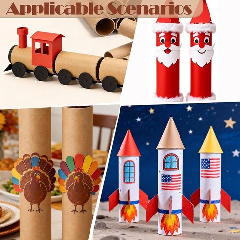 96 Pcs Cardboard Tubes for Crafts Paper Towel Tubes 2 Size (1.4 x 10 in,1.6 x 10 in) Empty Toilet Paper Rolls for Crafts for DIY Projects Gift Wrapping, Holiday Decor Crafters（Cowhide） in Kuwait
