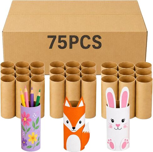 3 Sizes Paper Tubes for Crafts, 75 Pack 1.7x3.7 in Cardboard Craft Tubes in Kuwait