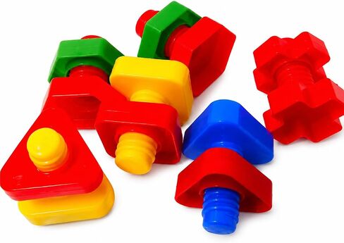 Bonka Bird Toys 3505 Pk6 Huge Nuts and Bolts Colorful Enticing Large Screw Interactive Foot Beak Throw Parrot Cockatoo Amazon African Grey Macaw Hyacinth in Kuwait
