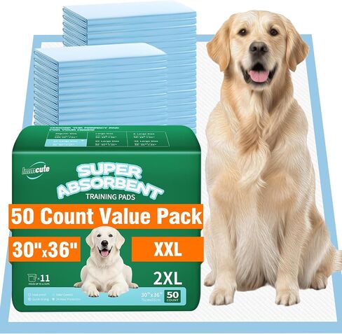 IMMCUTE Dog Pee Pads Extra Large, 30" x 36", 30 Ct, Jumbo-Size Pee Pads for Dogs, Thicken Puppy Pads XL Pet Training Pads, Super Absorbent & Leak-Proof Potty Pads for Dogs in Kuwait