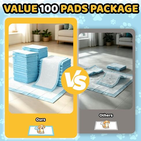 100 Count Dog Pee Pads 34" x 28", Super Absorbent Leak-Proof Training Pads in Saudi Arabia
