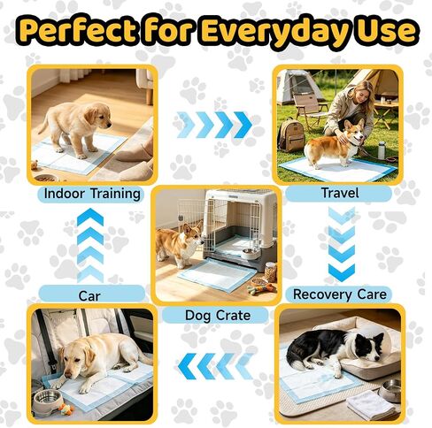 100 Count Dog Pee Pads 34" x 28", Super Absorbent Leak-Proof Training Pads in Saudi Arabia