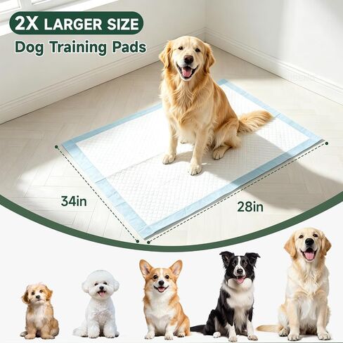 50-Pack 34" x 28" Dog Pee Pads, 6-Layer Leak-Proof Puppy Pads in Saudi Arabia