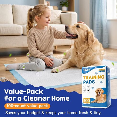 Extra Large Dog Pee Pads 100 Pack, Puppy Pads, Extra Absorbent, 34x28 in in Saudi Arabia