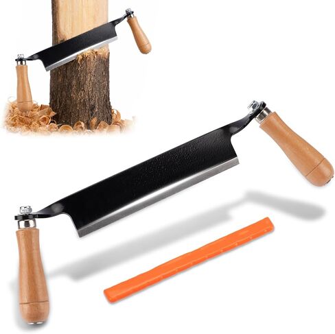 8 Inches Draw Knife Debarking Tool for Woodworking, Straight Draw Shave Knife Wood Carving Hand Tool for Tree Bending Broach Peeling, Whittling, Shaping, Detailing, Stripping in Saudi Arabia