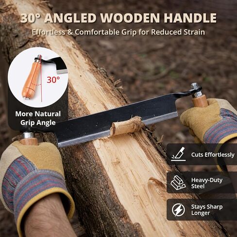 8 Inches Draw Knife Debarking Tool for Woodworking, Straight Draw Shave Knife Wood Carving Hand Tool for Tree Bending Broach Peeling, Whittling, Shaping, Detailing, Stripping in Saudi Arabia