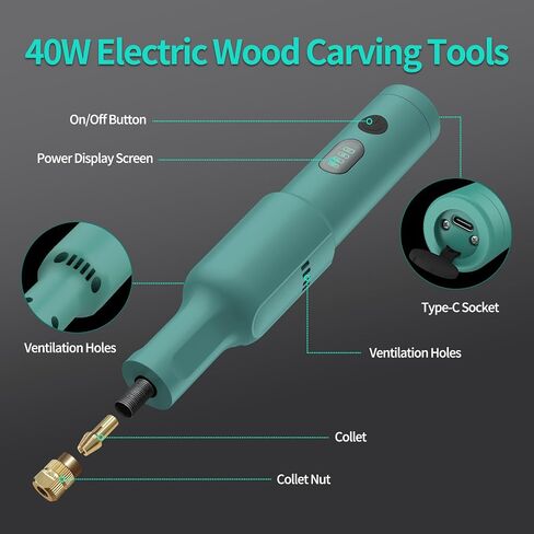 Wood Carving Tools Electric - Precision Engraving Knife Set Perfect for Beginners, and Sculptors, Premium Woodworking Carving Tools Versatile Electric Sculpting Kit for Hobbyists and Artists in Kuwait