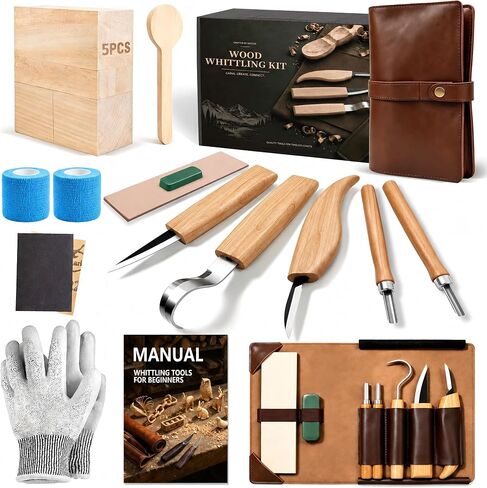 SHOWPIN Wood Carving Kit for Beginners: Whittling, Detail & Spoon Carving in Kuwait