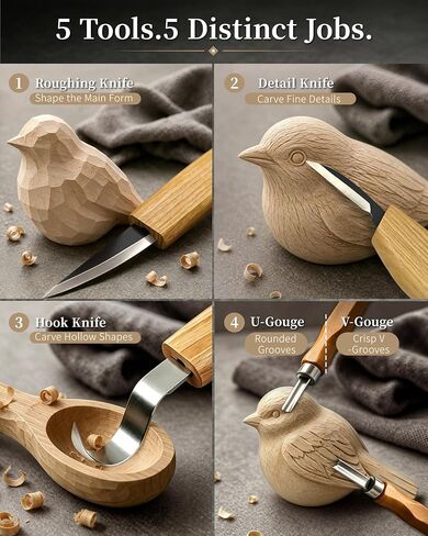 SHOWPIN Wood Carving Kit for Beginners: Whittling, Detail & Spoon Carving in Kuwait