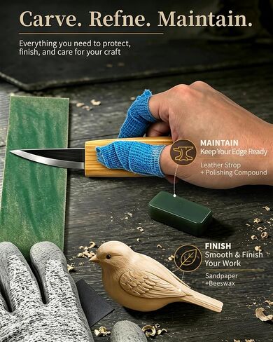 SHOWPIN Wood Carving Kit for Beginners: Whittling, Detail & Spoon Carving in Kuwait