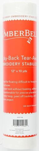 مثبت Kimberbell Tear Away اللاصق من الخلف - لفة 30.48 سم × 10 ياردة - مقطعة إلى أحجام متغيرة - وزن متوسط ​​- للتطريز الآلي، والخياطة اليدوية، وخياطة اللحف، ومشاريع القطع، والزينة، والحرفية والمزيد! in Kuwait