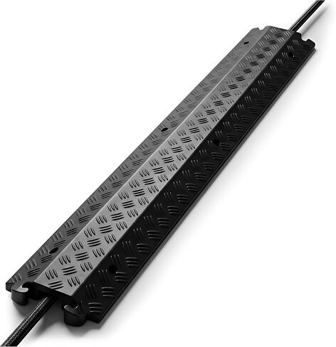 Pyle Durable Cable Protection Ramp Cover - Supports 11000lbs Single Channel Heavy Duty Hose and Cord Track Floor Protection, 39.4" x 5.11" x 0.78" Cable Concealer for Indoor Outdoor Use in Kuwait