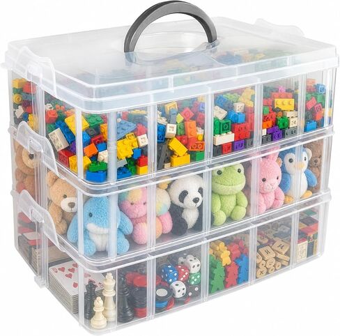 Guyuyii 3-Tier Bead Organizers and Storage with 30 Adjustable Compartments in Kuwait