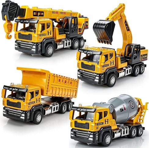 4 Packs Metal Construction Vehicle Toys for Kids Boys Kids 3-5 6 7 in Kuwait