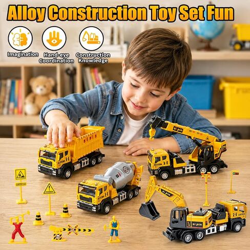 4 Packs Metal Construction Vehicle Toys for Kids Boys Kids 3-5 6 7 in Kuwait
