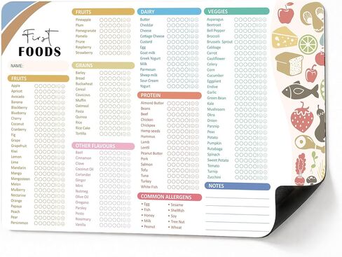 BIROYAL Baby First Food Tracker, 127 Foods, 5-Trial Checkbox, Classic in Kuwait