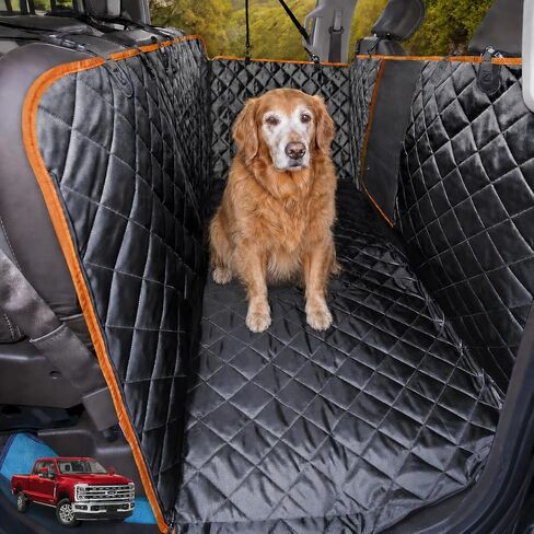 iBuddy Floor Dog Hammock Cover for Truck with Flip Up Rear Seats 100% Waterproof Full Coverage Dog Truck Seat Cover Scratch Proof X-Large Pet Seat Cover for Crew Cab Trucks Machine Washable in Kuwait