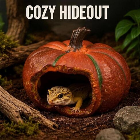 Gecko Hide, Reptile Hide, Halloween Pumpkin Reptile Cave in Kuwait