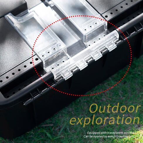 Portable Reptile Cage Carrier Tank with Handle Reptile Transport Container Terrarium Box Habitat Cage Pet Houses for Turtle, Gecko, Bearded Dragon, Lizard, Frog, Snake, Spider in Kuwait