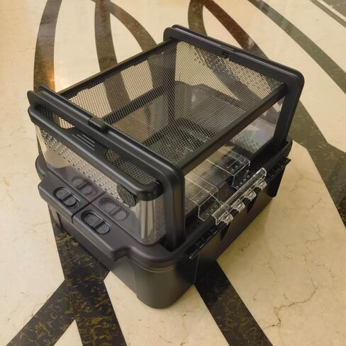 Portable Reptile Cage Carrier Tank with Handle Reptile Transport Container Terrarium Box Habitat Cage Pet Houses for Turtle, Gecko, Bearded Dragon, Lizard, Frog, Snake, Spider in Kuwait