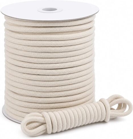 1/4" Cotton Piping Cord 6mm Natural Drawstring Cords | 46 YDs,Piping Cord for Sewing for Pillows,Bags and Other Soft Welt Applications in Saudi Arabia