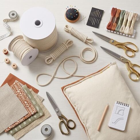 1/4" Cotton Piping Cord 6mm Natural Drawstring Cords | 46 YDs,Piping Cord for Sewing for Pillows,Bags and Other Soft Welt Applications in Saudi Arabia