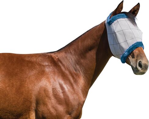 SuperMask II Fly Mask Without Ears for Average Size Horses, Full Face Coverage and Eye Protection from Insect Pests, Structured Classic Styling Mesh with Plush Trim, Horse Size in Kuwait