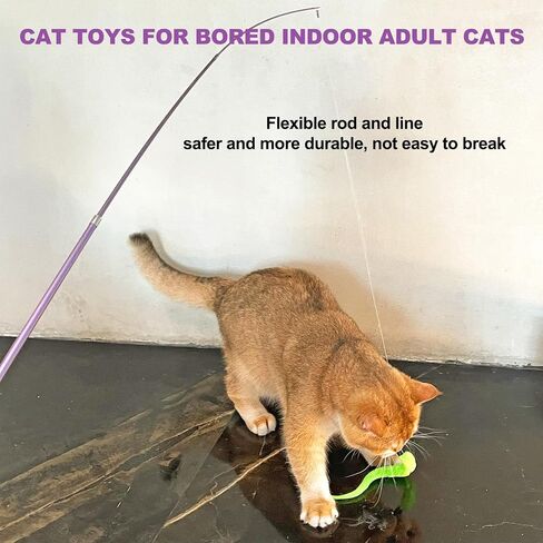 Cat Toys 11Pcs Cat Wand Worm Feather Refills for Indoor Cats in Saudi Arabia