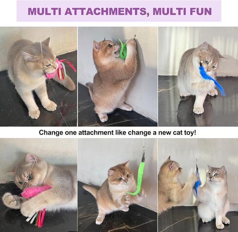 Cat Toys 11Pcs Cat Wand Worm Feather Refills for Indoor Cats in Saudi Arabia