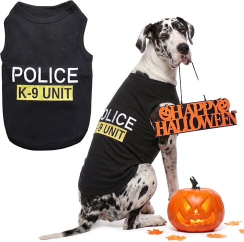 Parisian Pet Dog Cat Police Tee Shirt Embroidered T-Shirt, 5XL in Kuwait