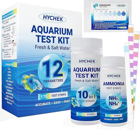 12 in 1 Accurate Aquarium Test Kit, Fresh and Salt Water Test Strips in Kuwait