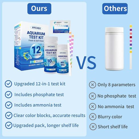 12 in 1 Accurate Aquarium Test Kit, Fresh and Salt Water Test Strips in Kuwait