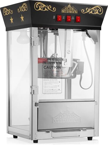 Olde Midway Movie Theater-Style Popcorn Machine Maker with 8-Ounce Kettle - Cream, Vintage-Style Countertop Popper in Saudi Arabia