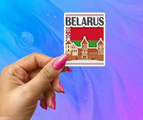 Belarus Souvenir Stickers 3-Pack - Handmade Travel Collectible Decals - Flag & Landmark Design (3" Wide (Medium)) in Saudi Arabia