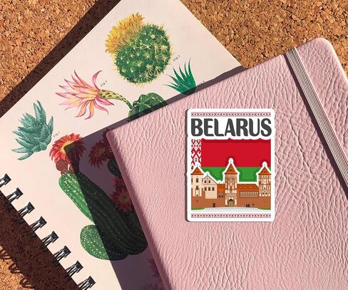Belarus Souvenir Stickers 3-Pack - Handmade Travel Collectible Decals - Flag & Landmark Design (3" Wide (Medium)) in Saudi Arabia