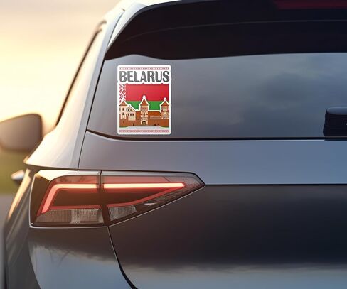 Belarus Souvenir Stickers 3-Pack - Handmade Travel Collectible Decals - Flag & Landmark Design (3" Wide (Medium)) in Saudi Arabia