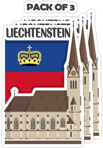 Liechtenstein Souvenir Stickers 3-Pack - Handmade Travel Collectible Decals - Flag & Landmark Design (3" Wide (Medium)) in Saudi Arabia