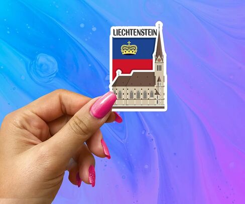 Liechtenstein Souvenir Stickers 3-Pack - Handmade Travel Collectible Decals - Flag & Landmark Design (3" Wide (Medium)) in Saudi Arabia